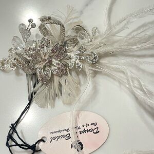 Crystal and Feather Hair Comb